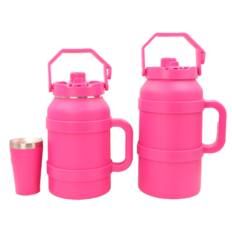 Ladies Insulated Stainless Steel Thermo Bottle with Practical Carry Handle Bowlift