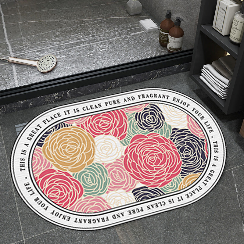 Unisex Floral Pattern Bathmat Bowlift