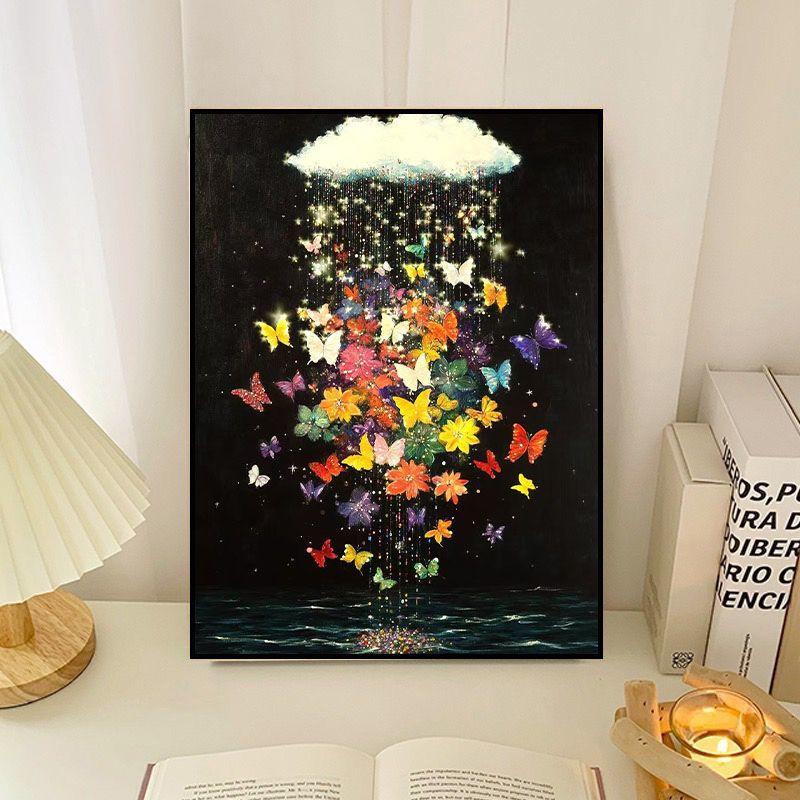 Abstract Butterfly Floral Canvas Artwork Bowlift