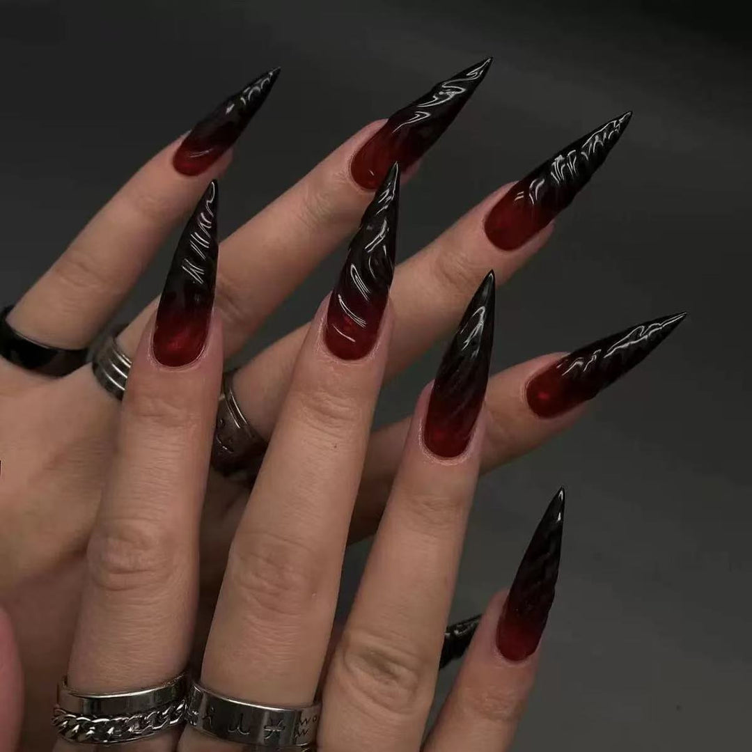 Elegant Artificial Nails with Botanical Designs Bowlift