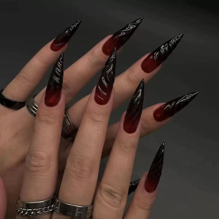 Elegant Artificial Nails with Botanical Designs Bowlift