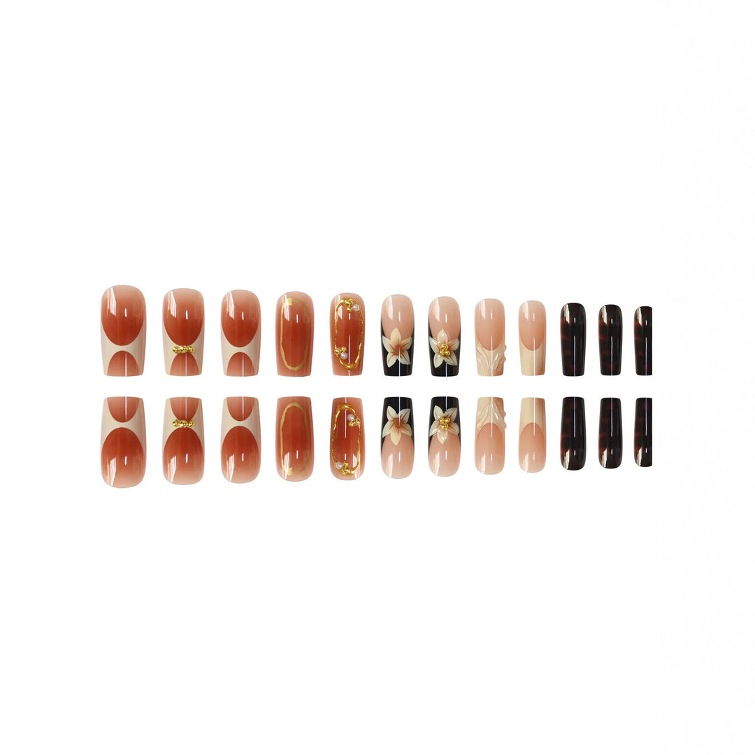 Decorative Patterned Press-On Nail Extensions Bowlift