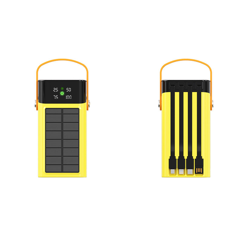 Portable solar power bank with multifunctional ports and LED display Bowlift