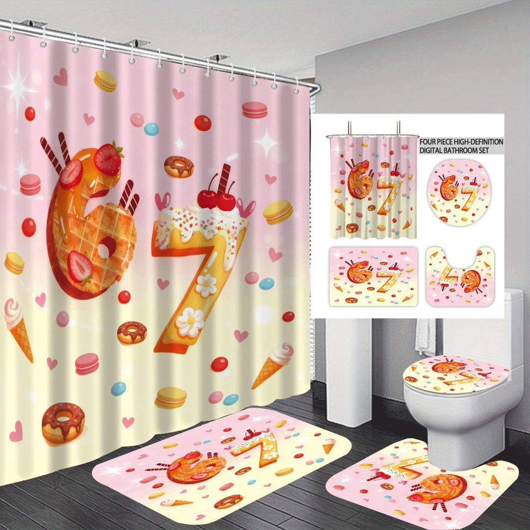 Colorful Dessert-Themed Bathroom Set Bowlift