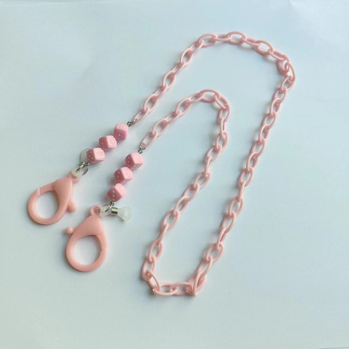 Fashionable glasses holder chain made of plastic with colorful beads Bowlift
