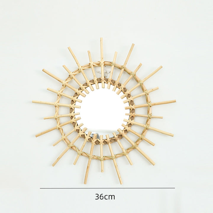 More Elegant Round Wall Mirror Made of Natural Rattan Bowlift