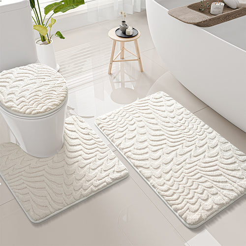 Wave Pattern Bath Mat Set