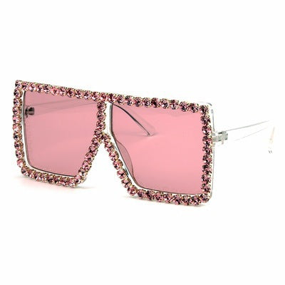 Women's oversized sunglasses with sparkly crystal frame Bowlift