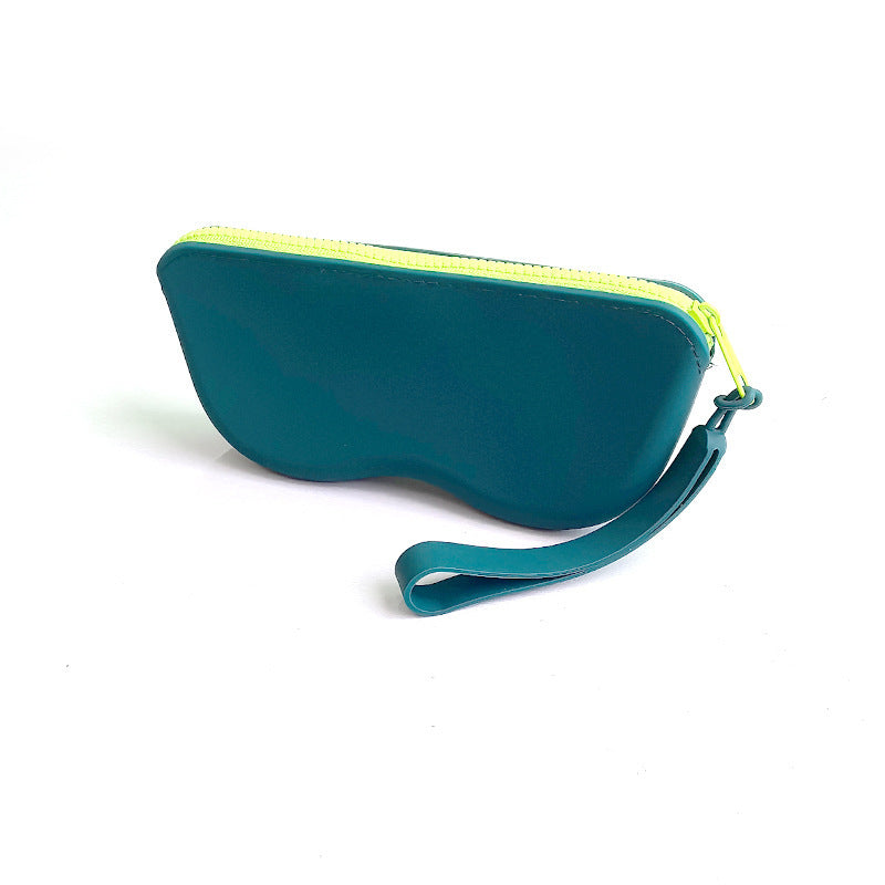 Molded silicone protective sunglasses case with paracord wrist strap and 3D floral eyewear applique Bowlift