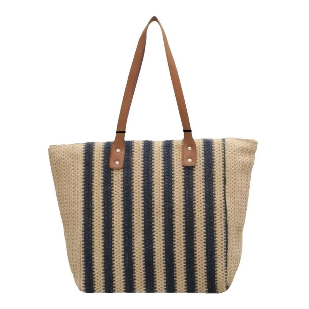 Handcrafted beach bag with structured stripe pattern Bowlift
