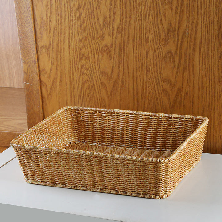 Unisex Rectangular Storage Basket made of hand-woven material Bowlift