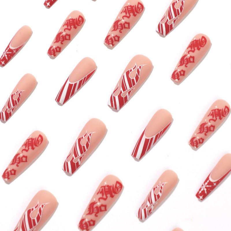 Artistic nail extensions in festive design Bowlift