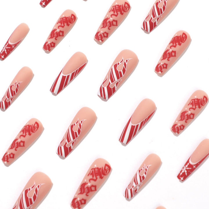 Artistic nail extensions in festive design Bowlift