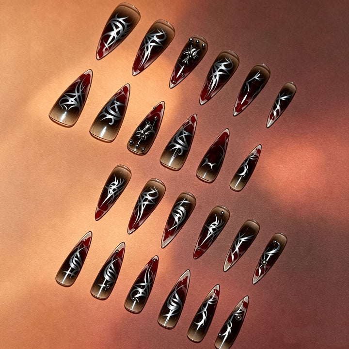 Artistic Gothic Press-On Nail Tips Bowlift