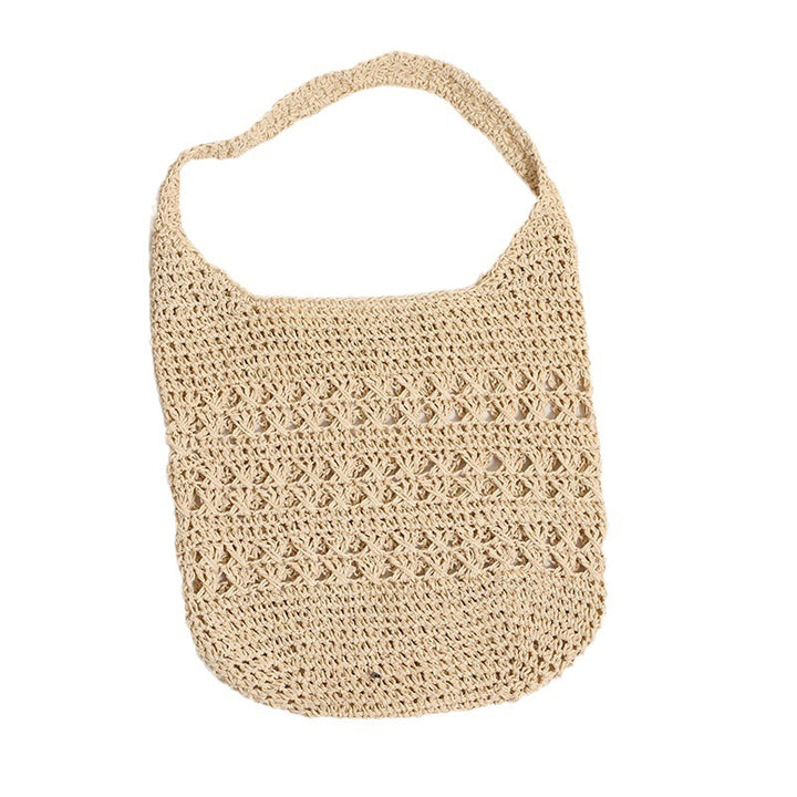 Crocheted shoulder bag with decorative hole pattern Bowlift