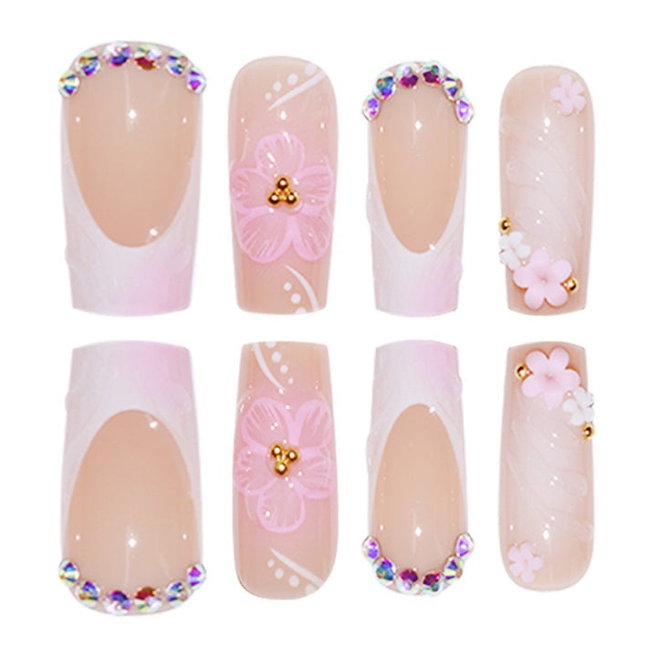 Decorative Floral Acrylic Nail Enhancements Bowlift