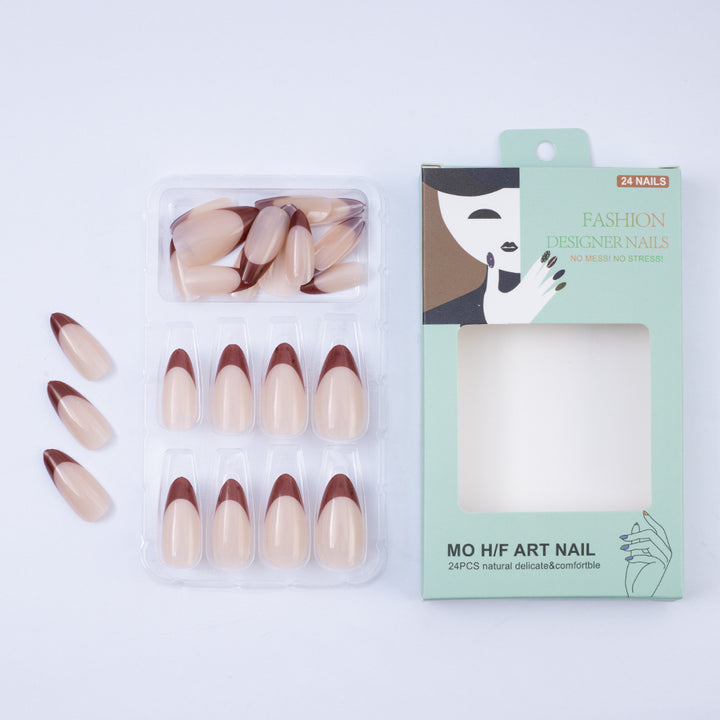 Artificial nails with elegant French tips design Bowlift