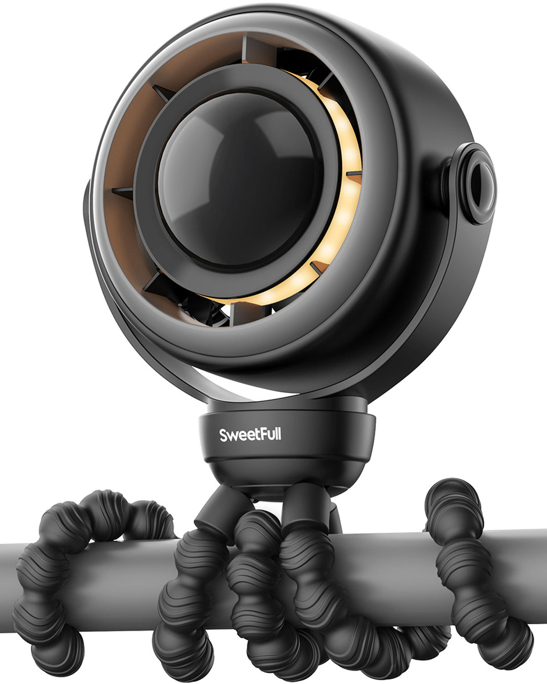 Unisex nano compact livestreaming camera with integrated ring light and flexible handlebar and tube mount Bowlift