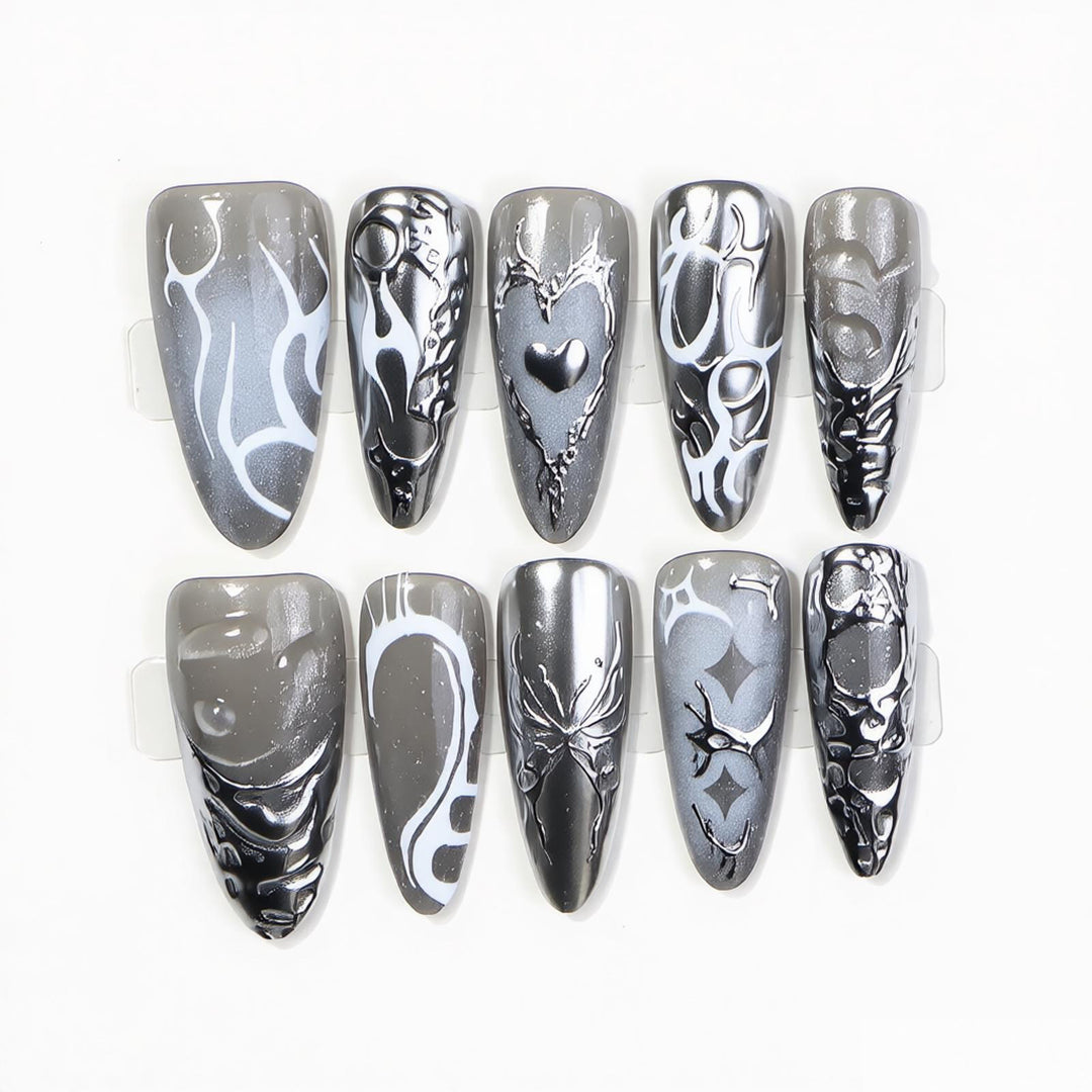 Artistic Premium Press-On Nail Design Bowlift