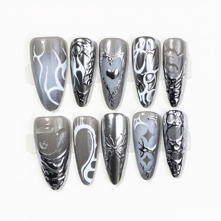Artistic Premium Press-On Nail Design Bowlift