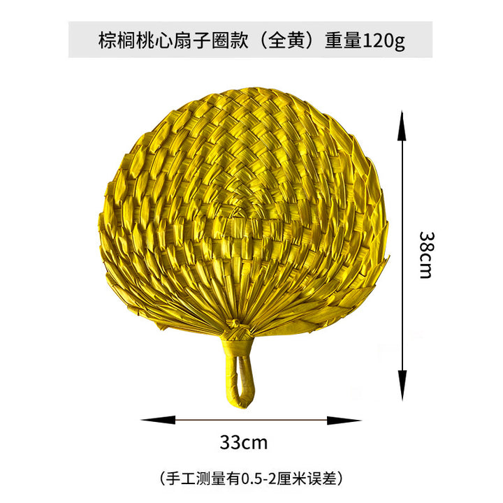 Women hand-woven fan made of natural material Bowlift