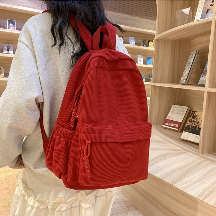 Cord Backpack with Versatile Compartments and Ergonomic Design Bowlift