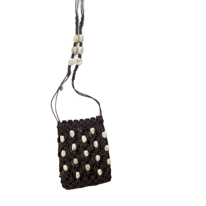 Hand-knotted shoulder bag with shells Bowlift