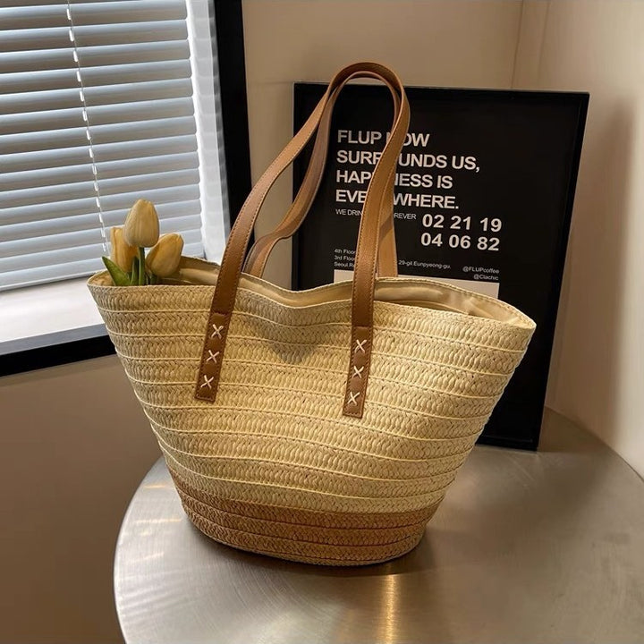 Stylish beach bag with leather handles Bowlift