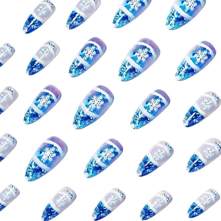 Winter-Themed Glitter Nail Art Bowlift