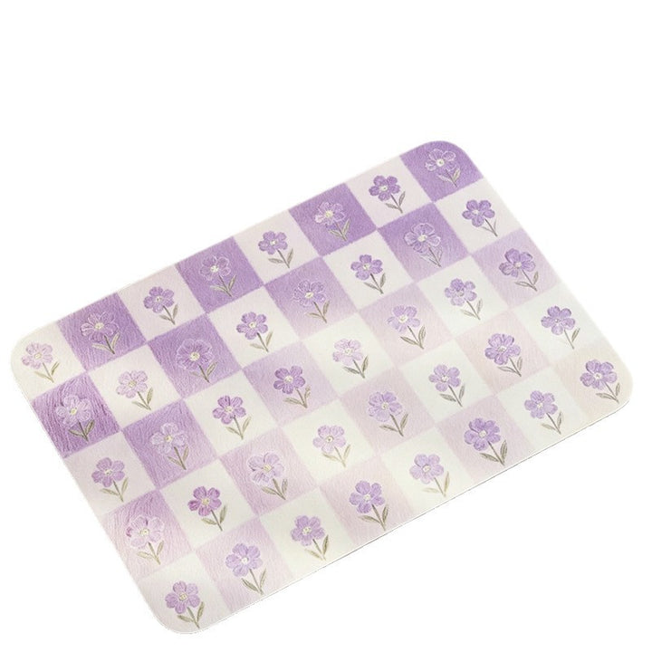 Floral Print Bath Mat Bowlift