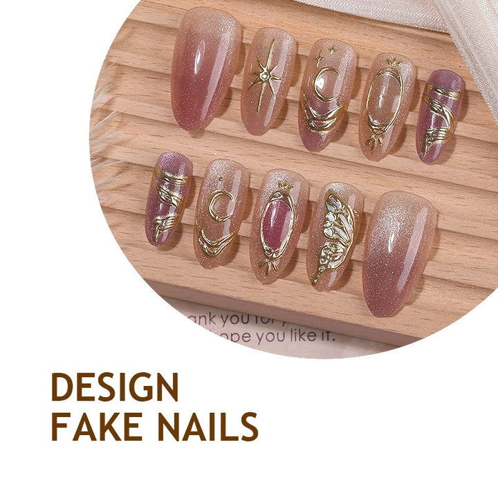 Artificial Nail Set with Elegant Accents Bowlift