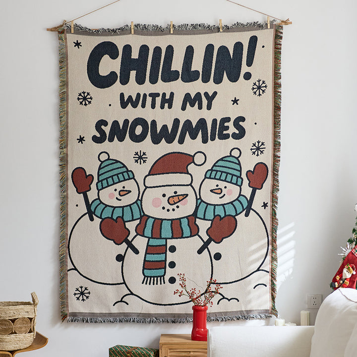 Festive Cartoon-Themed Tapestry