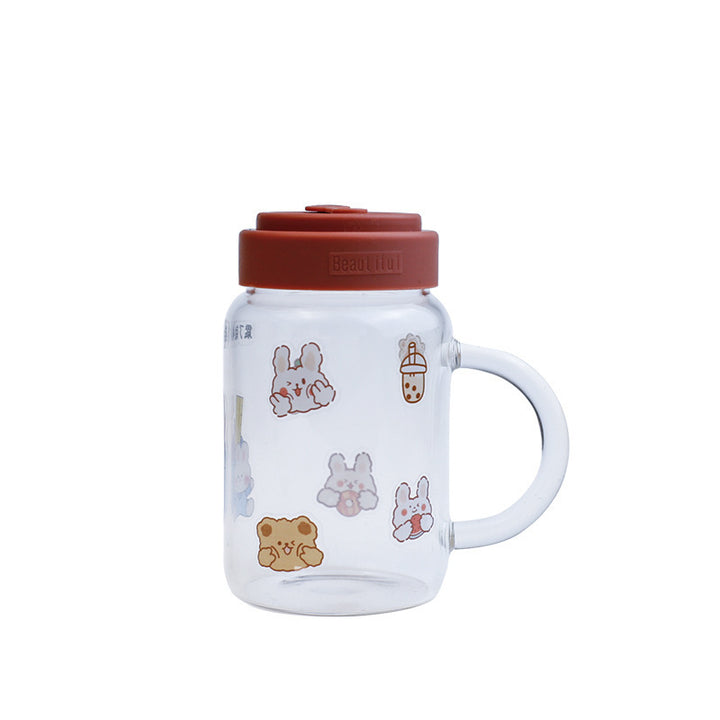 Ladies drinking glass with sealable lid and integrated straw Bowlift