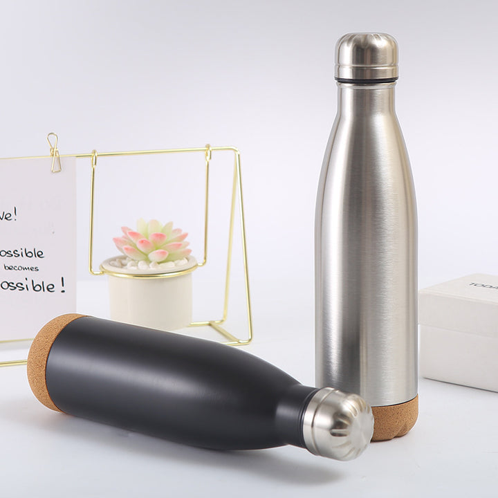 Ladies stylish stainless steel insulated bottle with cork bottom Bowlift