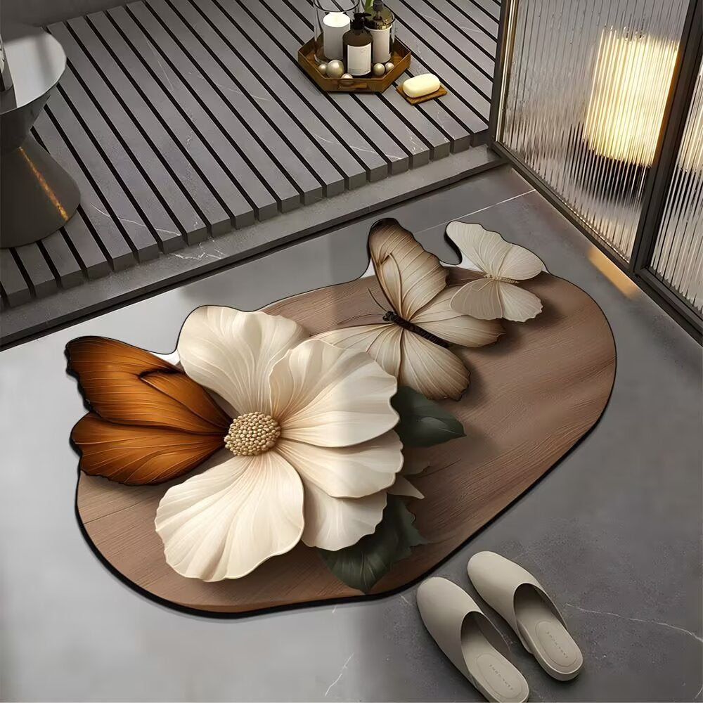 Decorative Butterfly Bath Mat Bowlift