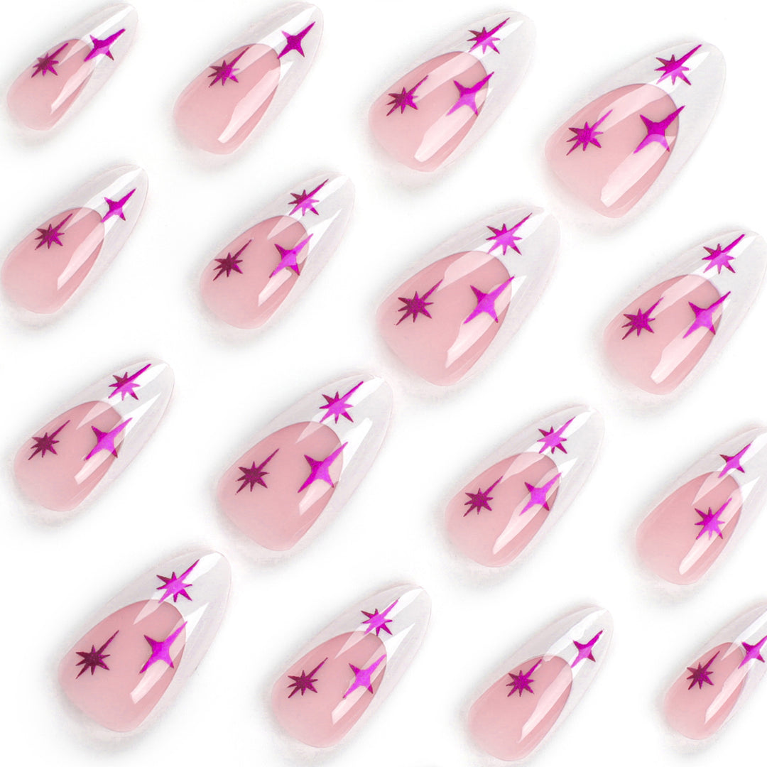 Artful stiletto nails with modern design and glitter details Bowlift