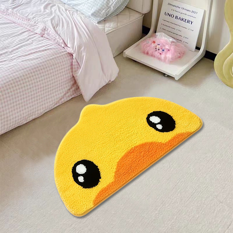 Cartoon Duck Shaped Plush Bath Mat