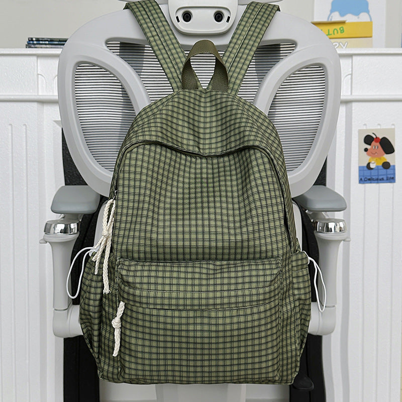 Stylish Plaid Patterned Backpack
