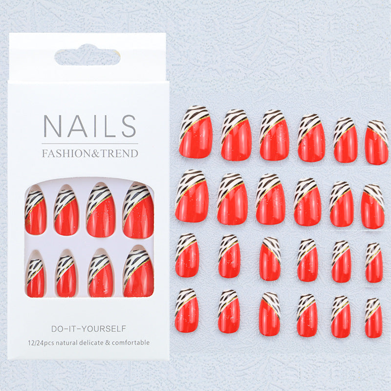 Artistic Graphic Press-On Nail Set Bowlift