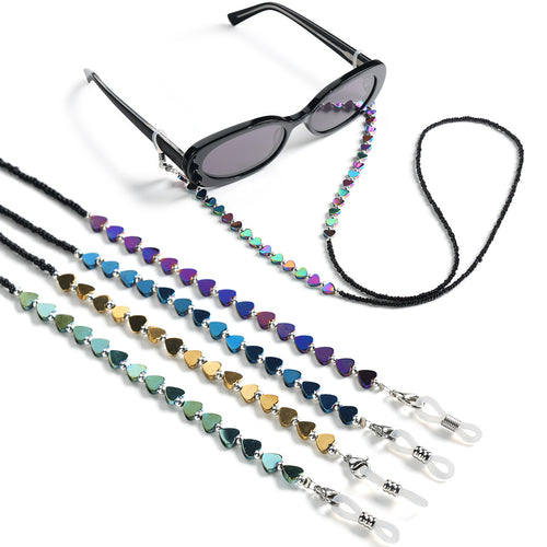 Heart-Shaped Beaded Eyewear Chain Bowlift