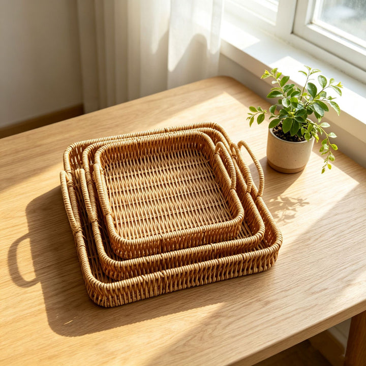 Handmade Woven Serving Tray Bowlift
