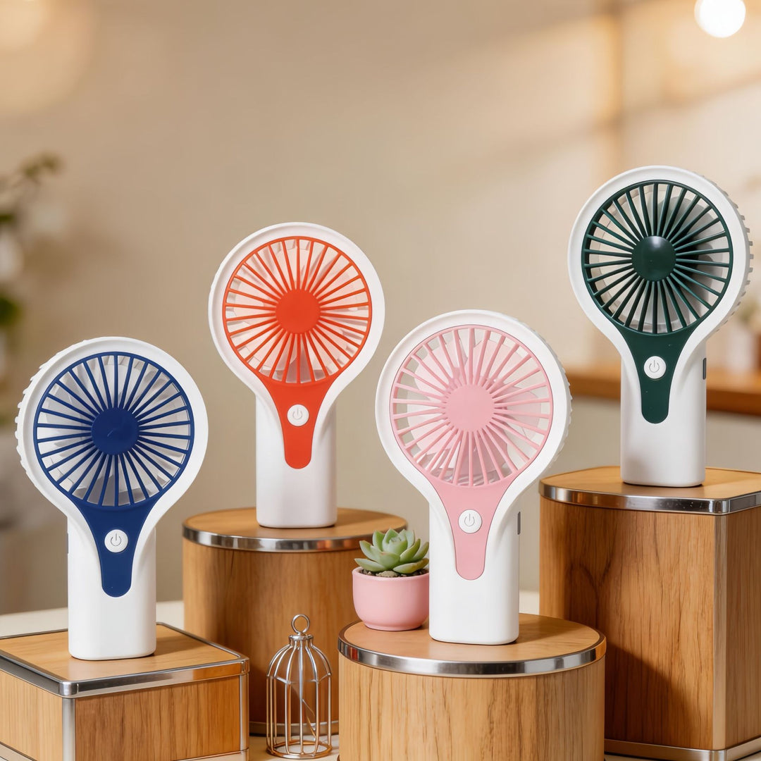 Women Portable Hand Fan with USB Charging Function and Ergonomic Handle Bowlift