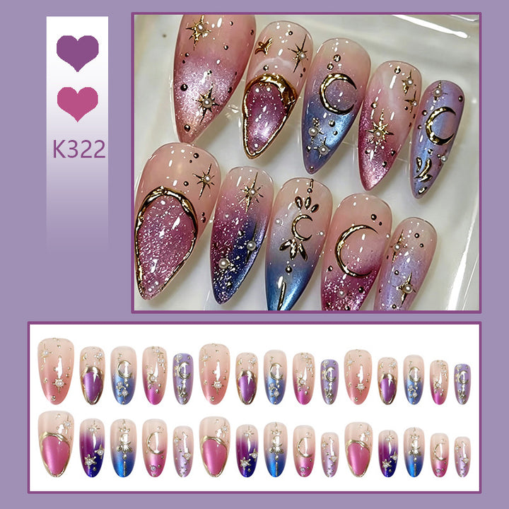 Nail art set with glamorous star and moon designs Bowlift