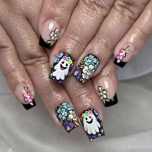 Creative Floral and Ghost Nail Art Set Bowlift