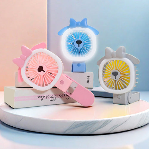 Women's Portable Handheld Fan with Cute Animal Design Bowlift