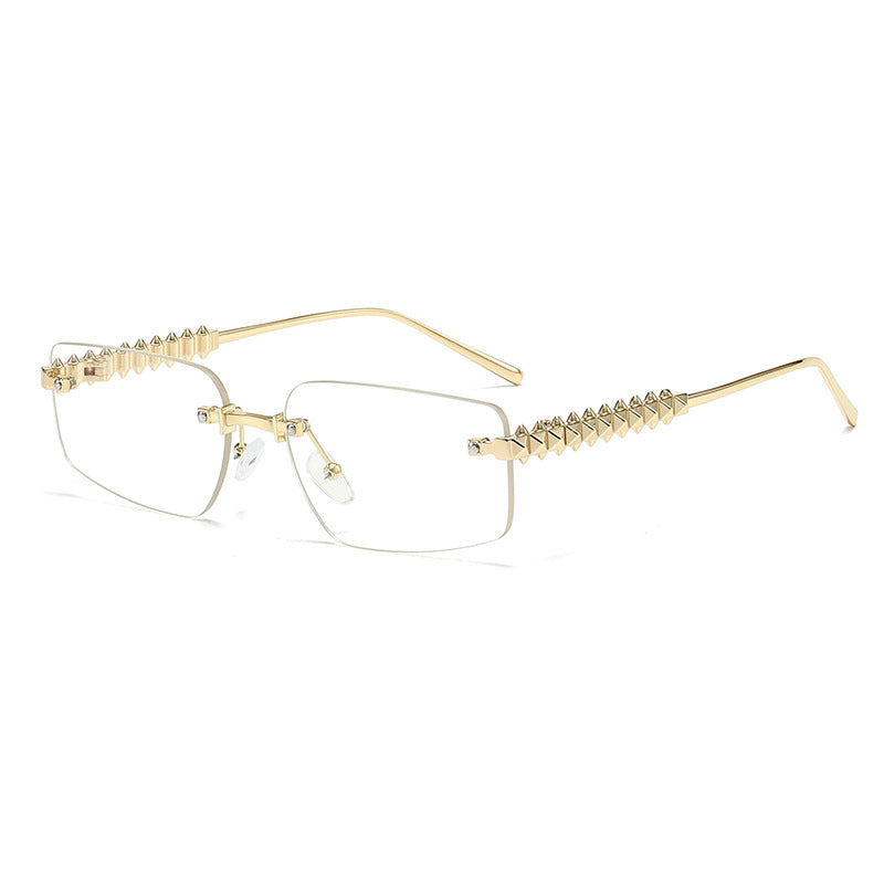 Women's fashion rectangular glasses with extravagant accents Bowlift