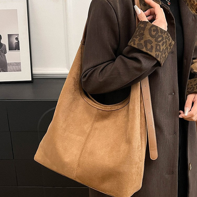 Soft Suede Hobo Shoulder Bag Bowlift