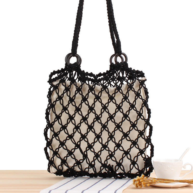 Fashionable Macrame Tote Bag Bowlift