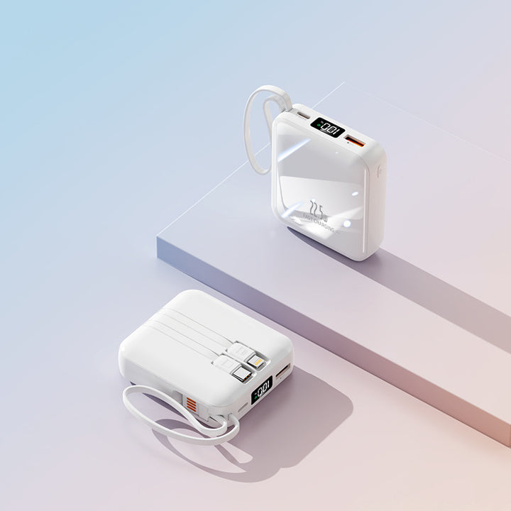 Fast charging power bank with integrated cable Bowlift