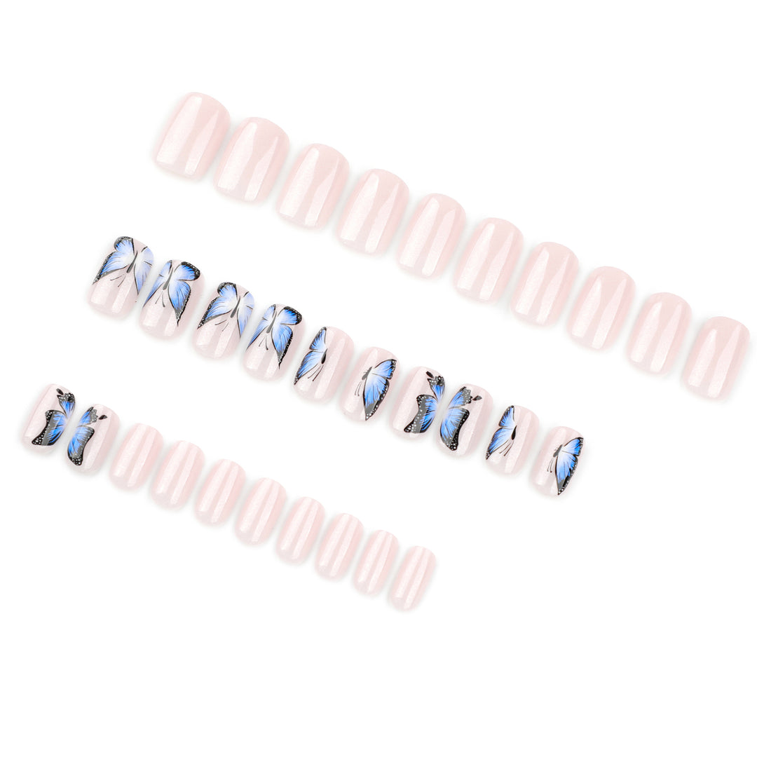 Artificial Nail Art with Butterfly Design Bowlift